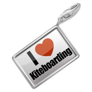 FotoCharms I Love kiteboarding   Charm with Lobster Clasp For Charms 