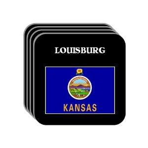 US State Flag   LOUISBURG, Kansas (KS) Set of 4 Mini Mousepad Coasters