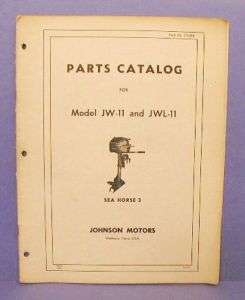 1959 Johnson Outboard Model JW 11 & JWL 11 Part Catalog  