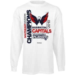   Capitals White 2010 Southeast Division Champions Long Sleeve T shirt
