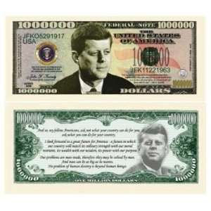  John F Kennedy Million Dollar Bills Case Pack 100: Toys 