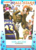 KARL MALONE 1989 90 Fleer All Star Stickers Card #1  
