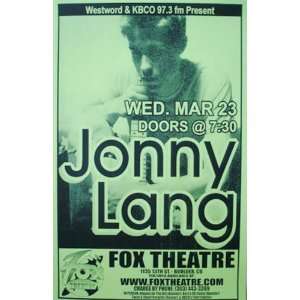 Jonny Lang Fox Boulder Original Concert Poster RARE 