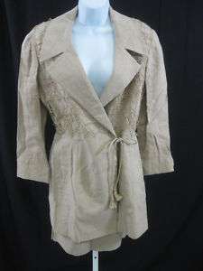 KATHRYN DIANOS Gold Jacket Blazer Skirt Suit Sz 10  