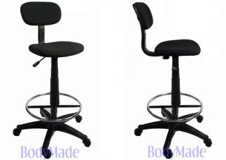 New Drafting Chair Stool Adjustable Black Fabric Office  