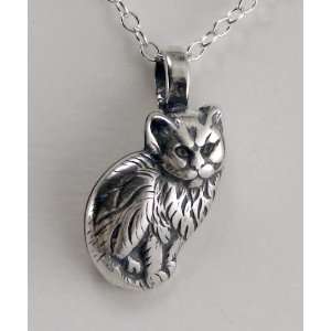   Little Kitty Cat in Sterling Silver Pendant Made in America Jewelry