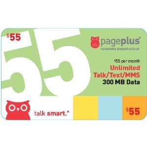  Pageplus $55 Unlimited Talk & Text+500 Mb Data+ 