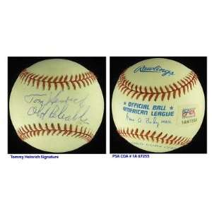 Tommy Heinrich Signed AL Baseball PSA COA Yankees AUTO   Autographed 