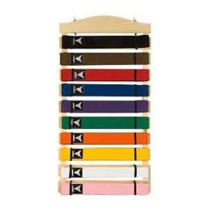  Gungfu 10 Belts Karate Belt Display Wood Rack w/ Free B&F 