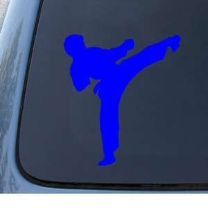 KARATE KICK   Vinyl Car Decal Sticker #1317  Vinyl Color Blue