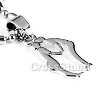 NEW STAINLESS STEEL KISSING LOVERS COUPLE CHARM PENDANT  