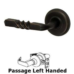  Left handed passage square twist lever with radius rose in 
