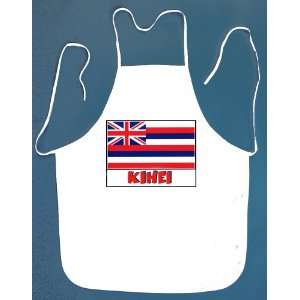  Kihei Hawaii BBQ Barbeque Apron with 2 Pockets White 