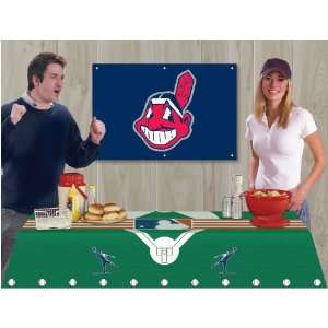  PKCLE INDIANS Party Kit Banner Flags MLB Sports 