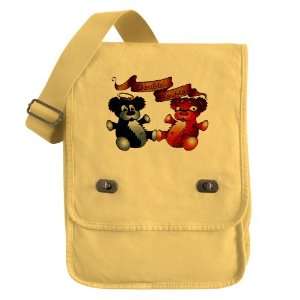  Messenger Field Bag Yellow Double Trouble Bears Angel and 