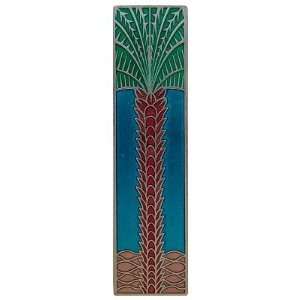 Royal Palm Vertical Cabinet Pull, Brilliant Pewter/Brite Turquoise
