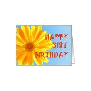  31st birthday, Happy yellow flower Card Toys & Games