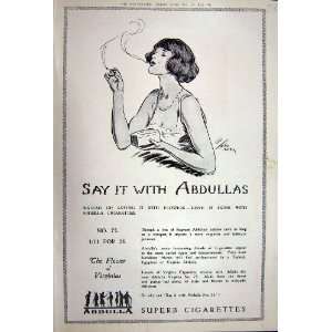  Advertisement 1922 Abdullas Superb Cigarettes Smoking 