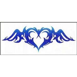  Blue Glitter Heart Temporaray Tattoo Toys & Games