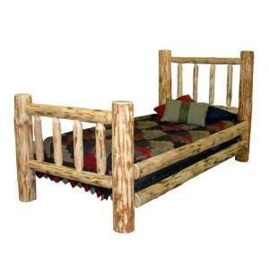  Unfinished Hand Peeled Rustic Log Full Bed