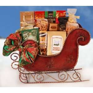  Festive Holiday Sleigh Christmas Gift Basket: Everything 