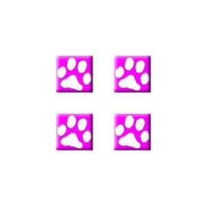    Paw Print Pink   Dog Cat   Set of 4 Badge Stickers: Electronics