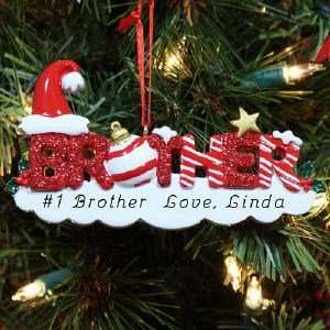  Brother Personalized Christmas Ornament: Home & Kitchen