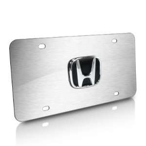  Honda 3D Logo Brushed Steel Auto License Plate, Official 