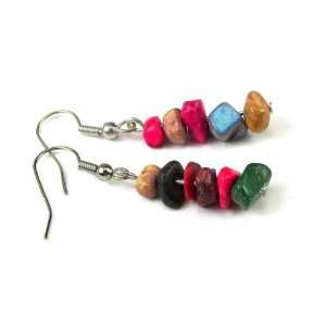   Dyed Howlite Semi Precious Gemstones Dangle Fashion Earrings Jewelry