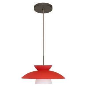   Contemporary / Modern Single Light Pendant with Red Glass fr: Home