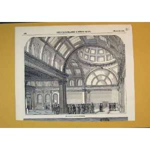 1854 Interior View New London Stock Exchange Money:  Home 
