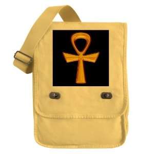  Messenger Field Bag Yellow Egyptian Gold Ankh Black 