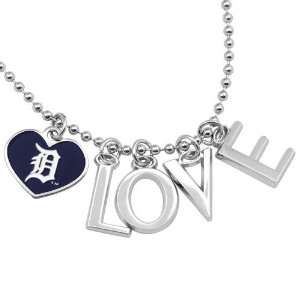   Detroit Tigers Love Necklace with Heart Team Logo