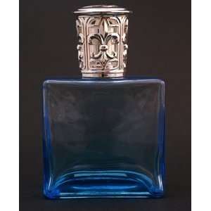  Square Light Blue Silver Top Fragrance Lamp Gift Set 
