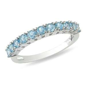    Sterling Silver 3/4 CT TGW Sky Blue Topaz Fashion Ring: Jewelry