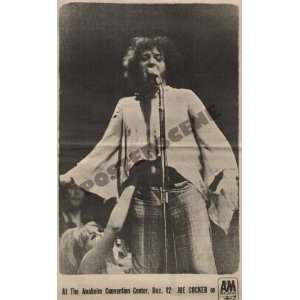  Joe Cocker Anaheim Concert Promo Ad Poster 1969