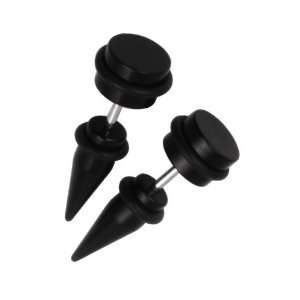  Acrylic Black Stainless Steel Fake Expander   Sold as Pair 