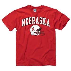 Nebraska Cornhuskers Red Football Helmet T Shirt:  Sports 