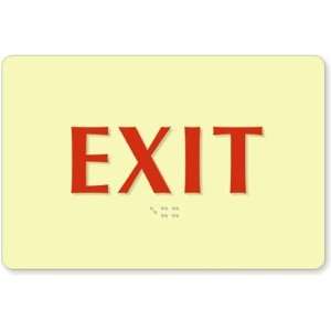  Exit TactileTouch Glow Sign, 9 x 6