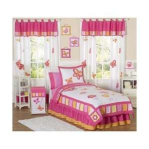   : Pink and Orange Butterfly 4 Piece Twin Bedding Set: Home & Kitchen