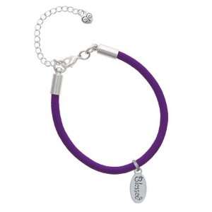  Blessed Oval Charm on a Purple Malibu Charm Bracelet 