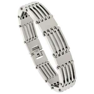 inch Gents Surgical Stainless Steel Bar Bracelet, 5/8 inch (15 mm 