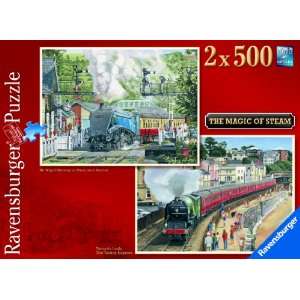   : Ravensburger The Magic Of Steam 2 x 500 Piece Puzzles: Toys & Games