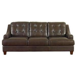   Vintage Finish Leather Sofa, Tapered Wood Leg Sofas Furniture & Decor