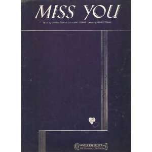  Sheet Music Miss You Charlie Harry and Henry Tobias 205M 