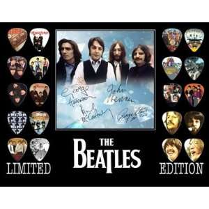 THE BEATLES Signed Autographed framed 500 Limited Edition Guitar Pick 