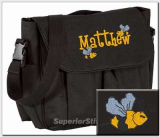 Diaper bag personalized with bees