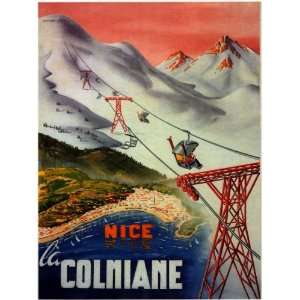  Nice, France   Ski Vintage Travel Poster