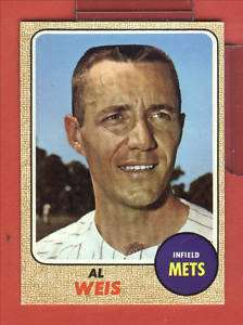 Y1) 1968 Topps #313 AL WEIS *New York Mets  