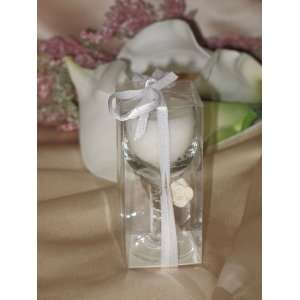  White Wine Glass Candle in Clear Gift Box